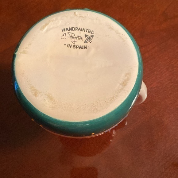 Handpainted in Spain pitcher 7” tall about 16”‎ diameter - Picture 4 of 4